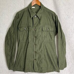 Vintage 40s OG 107 US Army Field Shirt Men Medium 1947 1st Pattern Utility Green